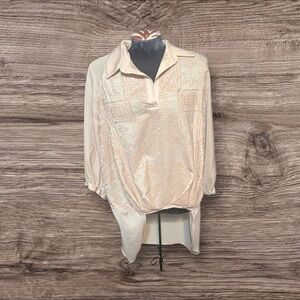 Ivy Jane Cross Stitch Embroidered High Lo Blouse Size XS